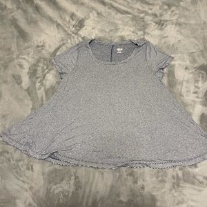 Blue and white striped tee